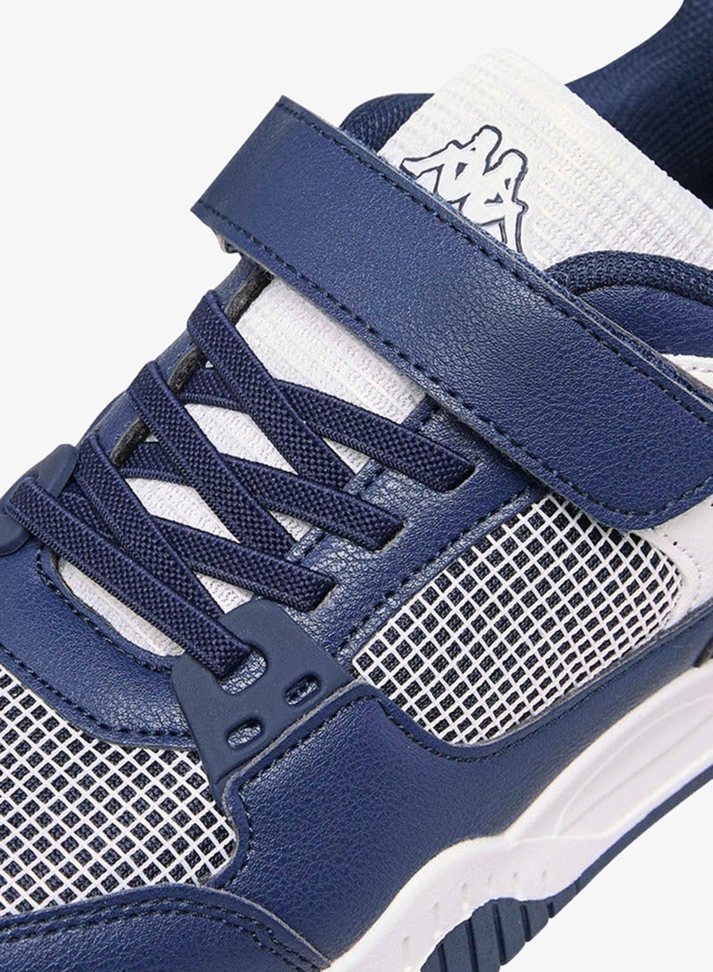 Kappa Boys' Logo Print Sneakers with Hook and Loop Closure - Image 4