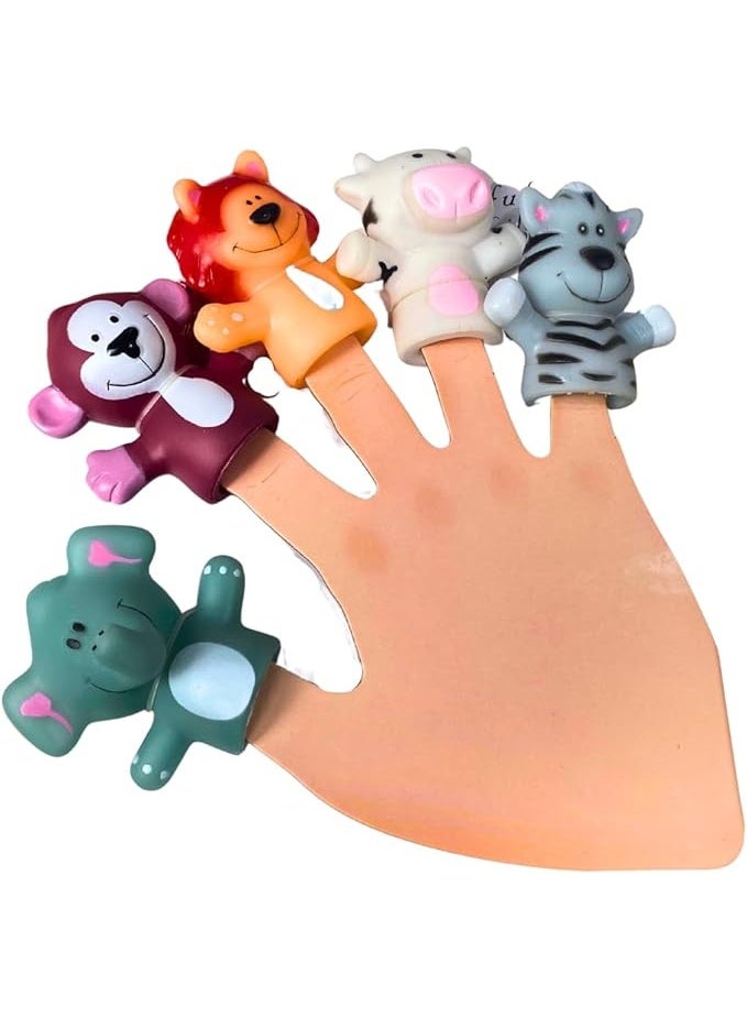 Set of 5 Silicone Finger Puppets for Babies and Toddlers, Animal Bath Toy, Cute Mini Hand Puppets Stories, Rubber Bath Toy Gift for Kids (Horse, Cow, Chicken, Pig, Piglet) - Image 4