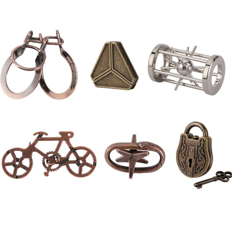 Puzzle Zinc Alloy Unlock Kong Ming Lock Magic Alloy Educational Toys Nine-Chain Intelligence Unlock Buckle Full Set - Image 3
