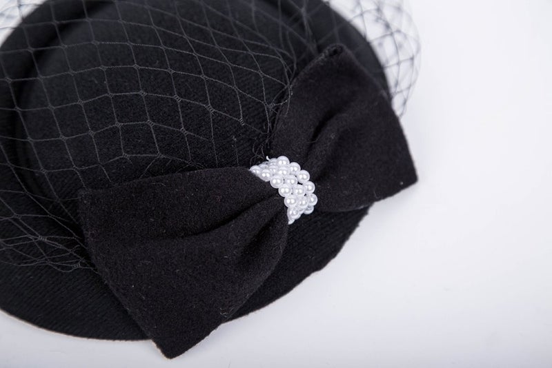 Cizoe Fascinators Hats 20s 50s Hat Pillbox Hat Cocktail Tea Party Headwear with Veil for Girls and Women(C-Black) - Image 5