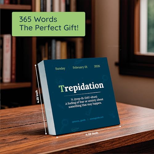 Eterna Goods 2026 Word of the Day Daily Calendar Day To Day Tear Off Desktop Calendar with 365 New Interesting Words Definitions for Everyday of the Year Fun Box Calendar Present For Men or Women Christmas Stocking Stuffer Gift for Home or Office - Image 3