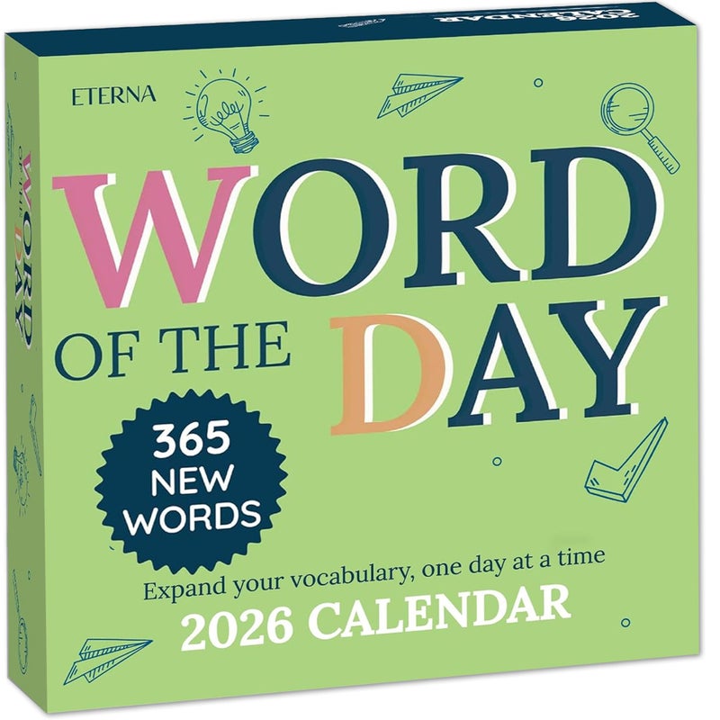 Eterna Goods 2026 Word of the Day Daily Calendar Day To Day Tear Off Desktop Calendar with 365 New Interesting Words Definitions for Everyday of the Year Fun Box Calendar Present For Men or Women Christmas Stocking Stuffer Gift for Home or Office - Image 2