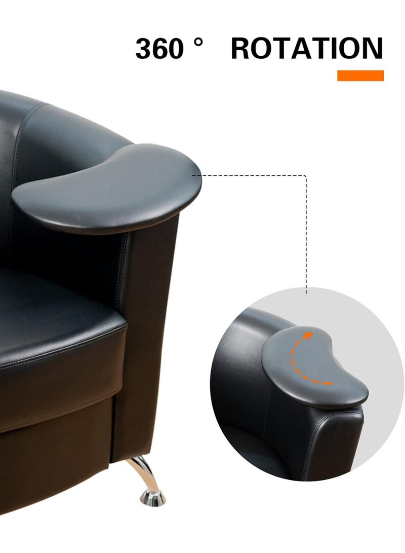 Meishida Manicure Chair with Armrest, High-Density Foam, Beauty Salon Sofa for Hand Care, Nail Art (Black)  - Image 3