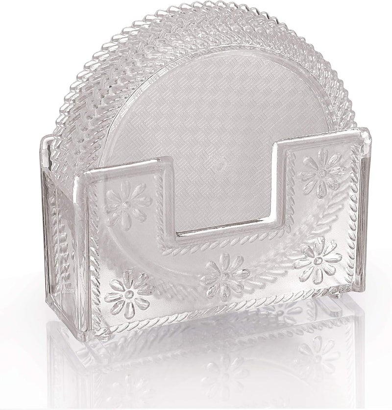 aakar - Tea Style (Clear) - Coaster with Stand - Set of 6 - Image 1
