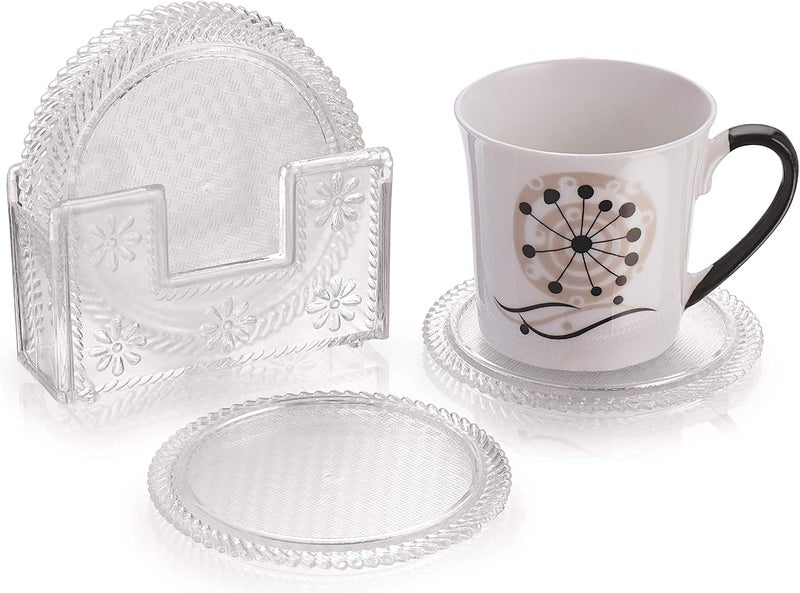 aakar - Tea Style (Clear) - Coaster with Stand - Set of 6 - Image 2