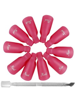 LifexTol Gel Nail Polish Remover Clips UV Fingernail Removal Plastic Acrylic Nail Art Soak off Cap Clip with Cuticle Pusher Nail Glue Remover Kit 