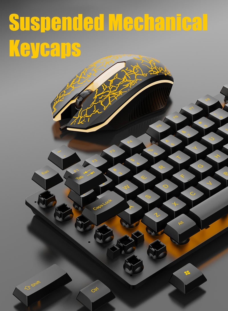 K-Snake Gaming Keyboard With Mouse Set,Wired Keyboard and Mouse Combo,LED Backlit Mechanical Feel Keyboard,Colorful Breathing Backlit Mouse for Working or Primer Gaming,Office Device  - Image 4