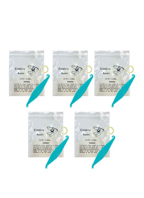 3/16 Inch Orthodontic Elastic Rubber Bands Medium 3.5 Ounce, 500 pcs Rubberbands Fix Tooth Gap with 5 pcs Elastic Placer for Braces