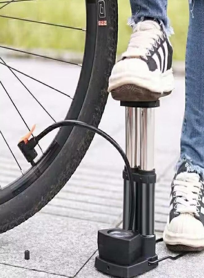 Aolowewin Foot Twin Cylinder Air Pump, Bike Floor Pumps, Air Pump for Ball, for Bicycle Motorbike & Inflatable Bed Pillow & Swimming Items (Double Cylinder with Manometer) - Image 2