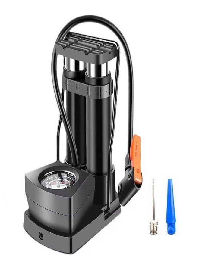 Aolowewin Foot Twin Cylinder Air Pump, Bike Floor Pumps, Air Pump for Ball, for Bicycle Motorbike & Inflatable Bed Pillow & Swimming Items (Double Cylinder with Manometer) - Image 1