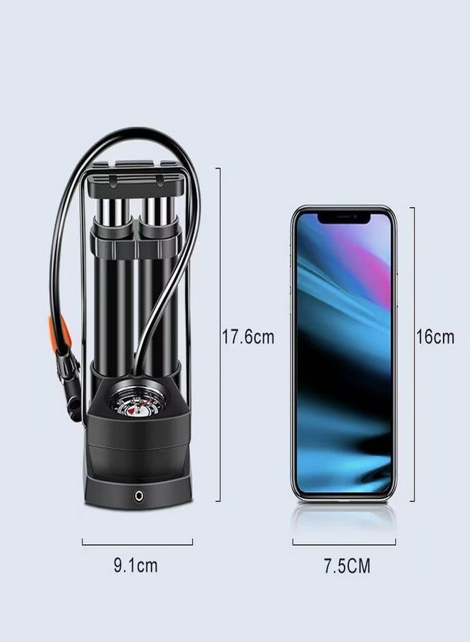 Aolowewin Foot Twin Cylinder Air Pump, Bike Floor Pumps, Air Pump for Ball, for Bicycle Motorbike & Inflatable Bed Pillow & Swimming Items (Double Cylinder with Manometer) - Image 3