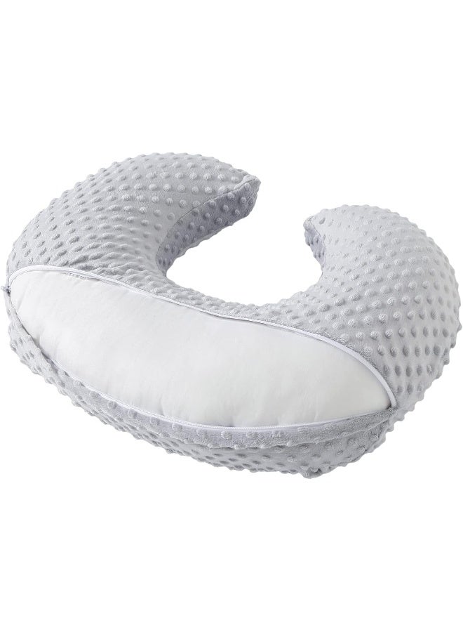 Aullar Pillowcase for Nursing Pillow and Positioner for Breastfeeding and Bottle Feeding, Propping Baby, Tummy Time, Baby Sitting Support, Awake-Time Support, Pillow Cover Only (Grey) - Image 4
