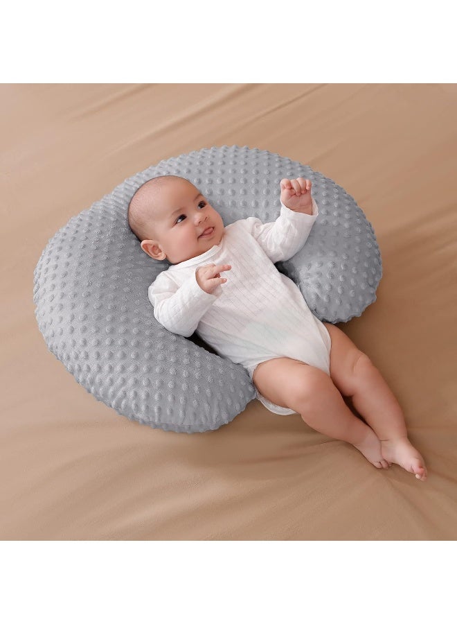 Aullar Pillowcase for Nursing Pillow and Positioner for Breastfeeding and Bottle Feeding, Propping Baby, Tummy Time, Baby Sitting Support, Awake-Time Support, Pillow Cover Only (Grey) - Image 5