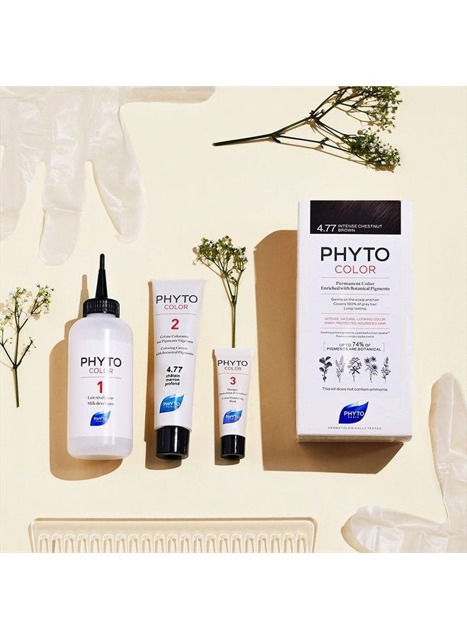 Phyto - Phytocolor Permanent Hair Color, 4 Brown, with Botanical Pigments, 100% Grey Hair Coverage, Ammonia-free, PPD-free, Resorcin-free, 0.42 oz. - Image 1