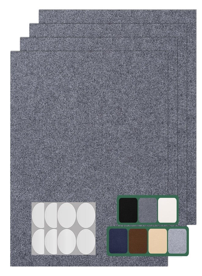 VallisCo 30 Pack Carpet Tile - 12” X 12” Self Adhesive Carpet Floor Tiles Anti-Slip Squares Peel and Stick Floor Tile DIY Installation for Bedroom (Dark Gray) - Image 1