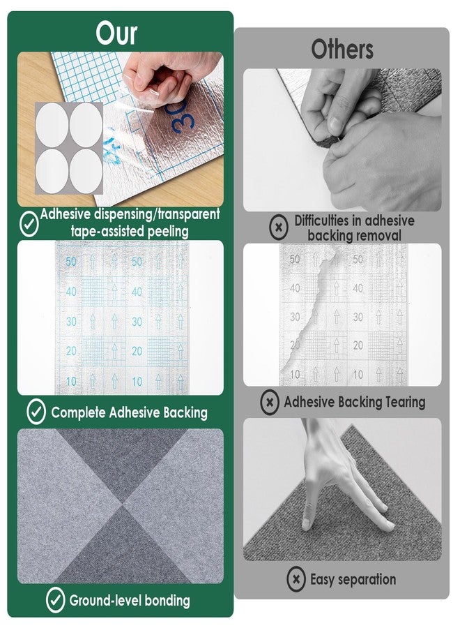 VallisCo 30 Pack Carpet Tile - 12” X 12” Self Adhesive Carpet Floor Tiles Anti-Slip Squares Peel and Stick Floor Tile DIY Installation for Bedroom (Dark Gray) - Image 5