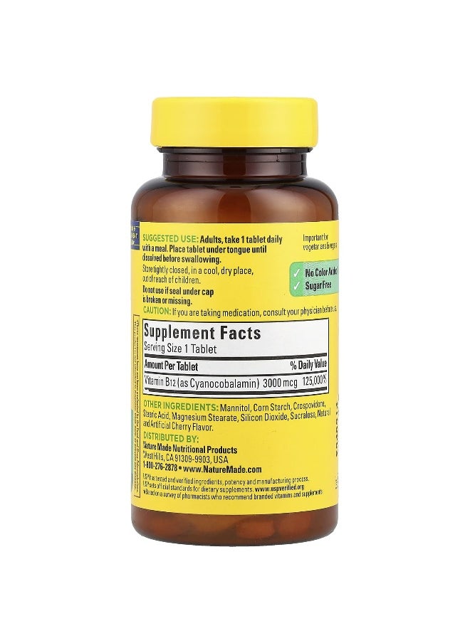 Nature Made Nature Made, Vitamin B12, Fast Dissolve, Cherry, 3,000 mcg, 40 Tablets  - Image 2