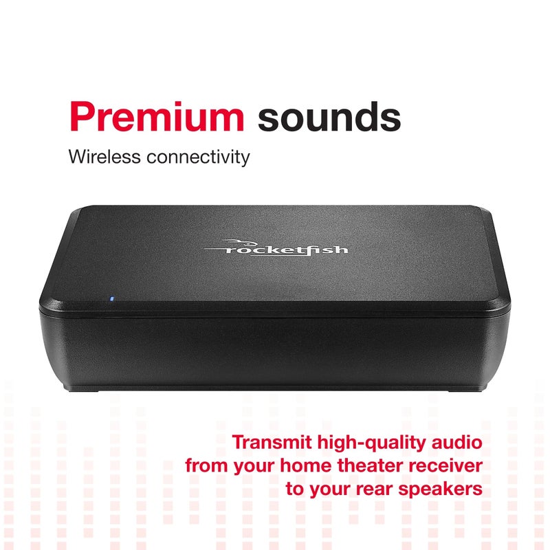 Rocketfish مجموعة مكبرات الصوت اللاسلكية من روكيتفيش - مجموعة مكبرات الصوت مع مرسل ومستقبل - نظام صوتي للترفيه في المنزل - نظام صوت محيطي لاسلكي بحجم مدمج واستهلاك منخفض للطاقة - Image 4