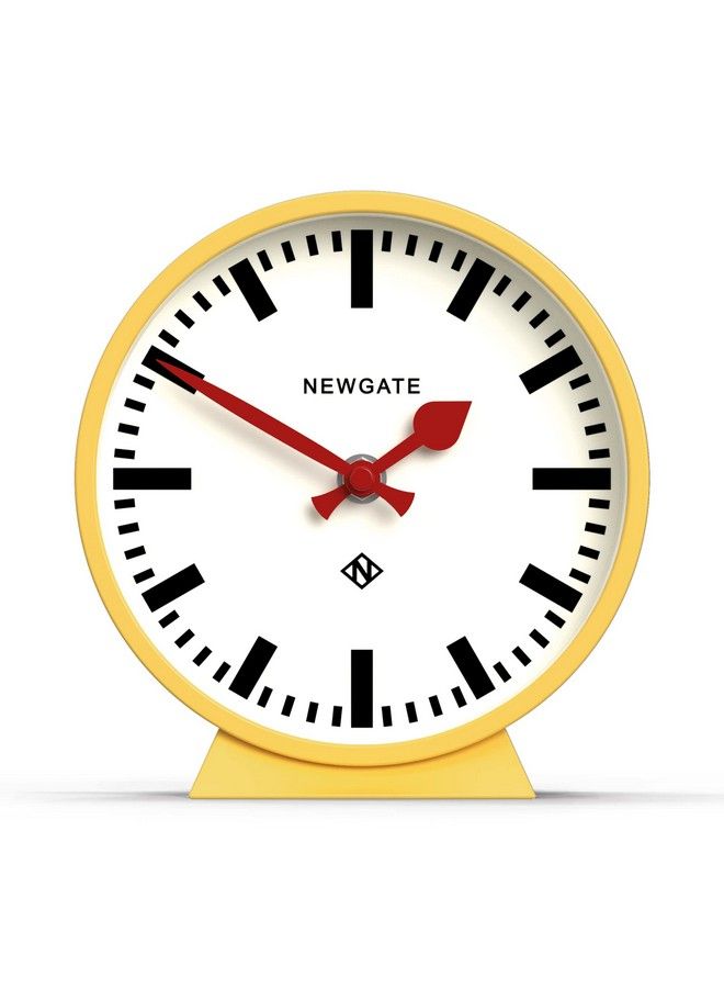 NEWGATE M Mantel Railway Silent Sweep Mantel Clock 'No Tick' A Modern Mantelpiece Clock Small Clock Clocks For Living Room Office Clock Desk Clock Mantel Clock Station Dial (Yellow) - Image 2