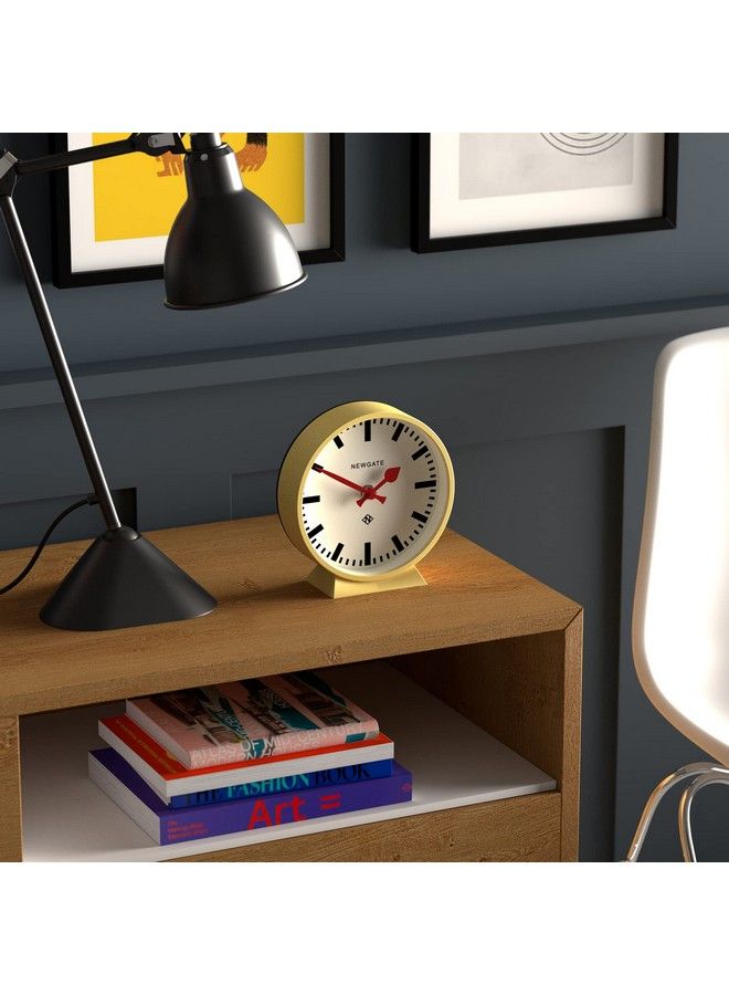 NEWGATE M Mantel Railway Silent Sweep Mantel Clock 'No Tick' A Modern Mantelpiece Clock Small Clock Clocks For Living Room Office Clock Desk Clock Mantel Clock Station Dial (Yellow) - Image 5