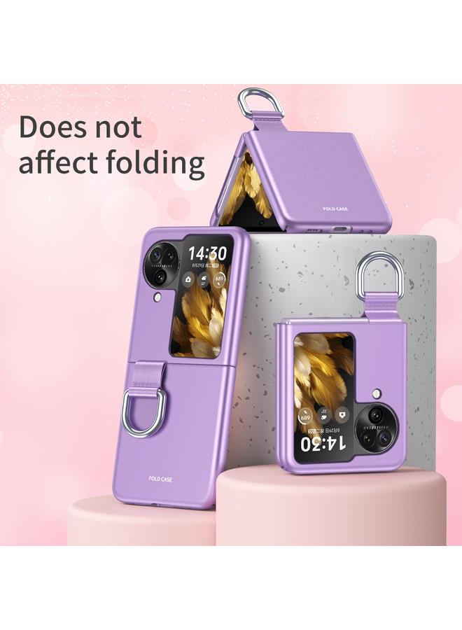 S-TOP Case For OPPO Find N3 Flip Silk Ribbon Ring Plain Leather Phone Case - Image 2