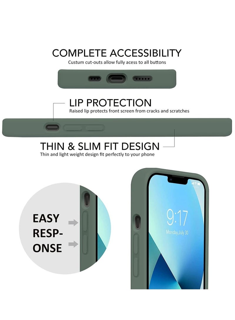 DUSALA Compatible with iPhone 13 Case, [Drop Protection] [Anti-Scratch] Shockproof Liquid Silicone Anti-Fingerprint Cover with Microfiber Lining Phone Case for iPhone 13 6.1" - Image 3