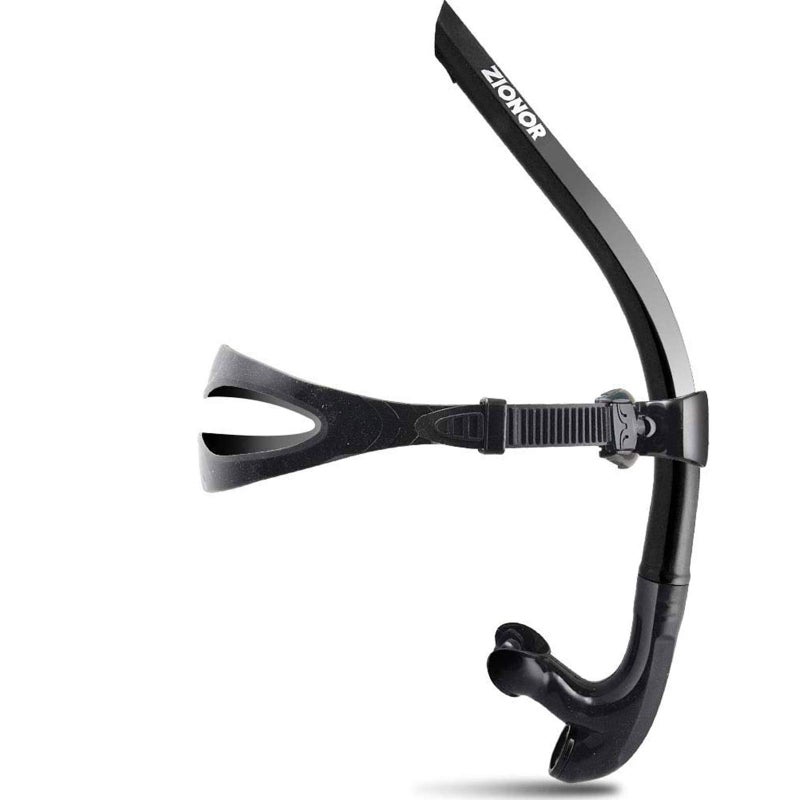 ZIONOR T1 Snorkel Lap Swimming Swimmer Training Diving Snorkeling Comfortable Mouthpiece One-Way Purge Valve for Pool Open Water - Black - Image 1