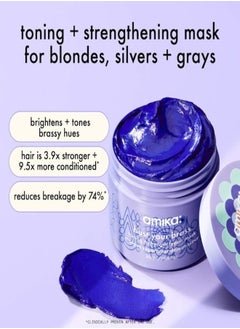 amika Amika Bust Your Brass Toning Repair Mask 250ml – Ultra-Violet, Deep Conditioning Hair Mask with Bond Cure Technology to Neutralize Brassiness and Repair Damage for Blonde, Silver, and Gray Hair – Restores Cool Tones, Strength, and Shine, Vegan & Cruelty-Free  - Image 2