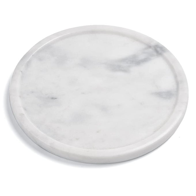 NATURAL GREY MARBLE TRAY REAL STONE DECORATIVE TRAY GENUINE MARBLE FOR BATHROOM KITCHEN DRESSER VANITY HOLDS JEWELRY PERFUME SHAMPOO 8 ROUND