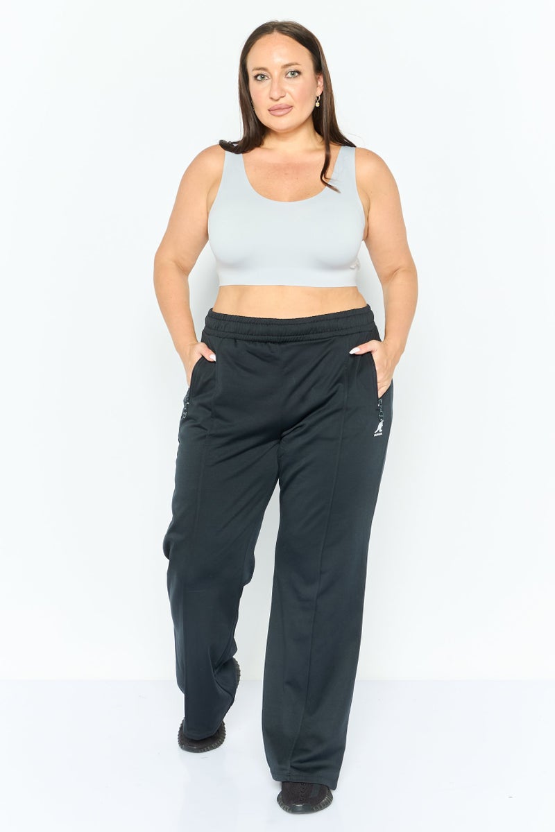 KANGOL Women Regular Fit Brand Logo Sweatpants , Black - Image 3