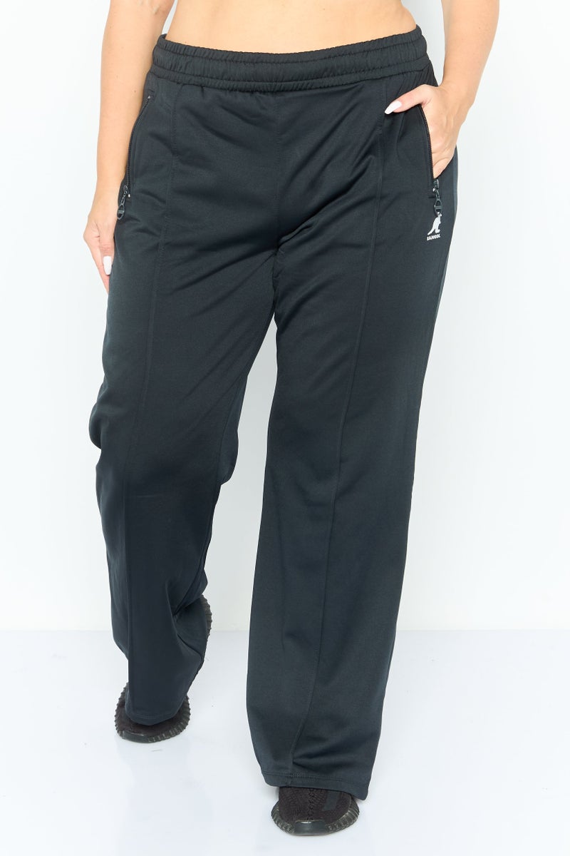 KANGOL Women Regular Fit Brand Logo Sweatpants , Black - Image 1