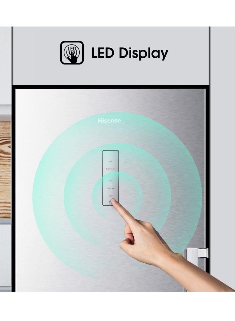 هايسنس Hisense 592 Litre 20.9 CuFt 2 in 1 Fridge & Freezer, Inverter Tech, Total No Frost, Stainless Steel Color 592 L 150 W FV5N590NAIC Stainless Steel - Image 5
