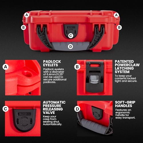 NANUK 903 Waterproof First Aid Box Empty – Durable, Medical First Aid Organizer Case, IP67-Rated, Dustproof, Impact-Resistant, and Floats (7.4" x 4.9" x 3.1") – Red - Image 5