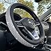 PINCTROT D Shaped Bling Comfy Steering Wheel Cover with Jumbo Crystal Rhinestones AntiSlip Diamond Leather Flat Bottom 14515 Inch Silver - Image 2