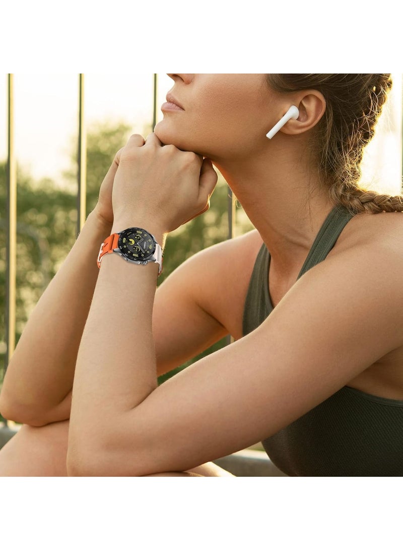 KASTWAVE 22mm Silicone Watch Strap, Silicone Band for Huawei Watch GT Series, Compatible with GT5 Pro, GT5, GT4 & Watch 4 (46mm), Durable Replacement Strap for Men and Women (Orange Starlight) - Image 3