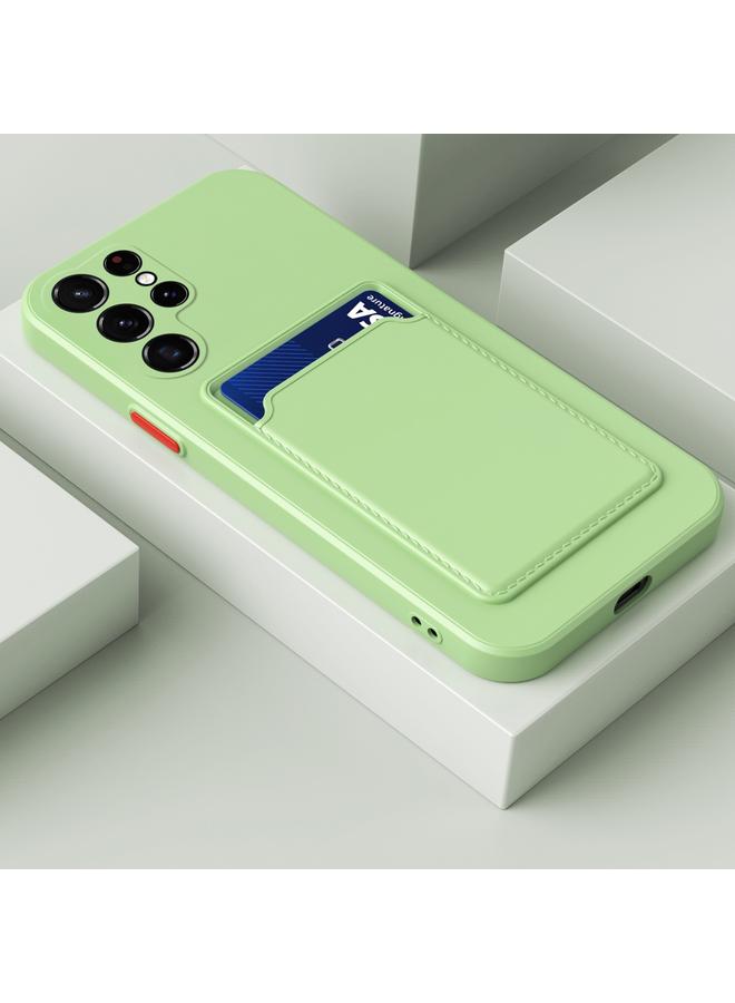 S-TOP Case For Samsung Galaxy S22 Ultra 5G Skin Feel Card Contrast Color Button TPU Phone Case - Image 1