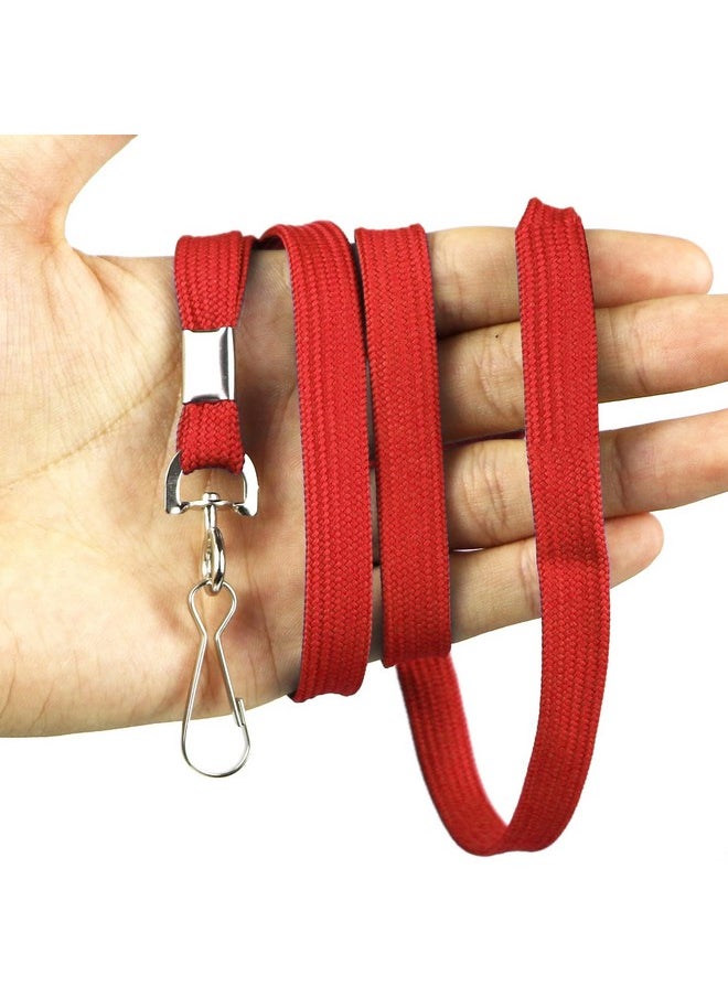 Bird Fiy Bird Fiy Red Lanyard 100 Pack Bulk Badge Lanyards for ID Badges Neck Cruise Lanyard Name Tag Lanyard ID Holder  - Image 5