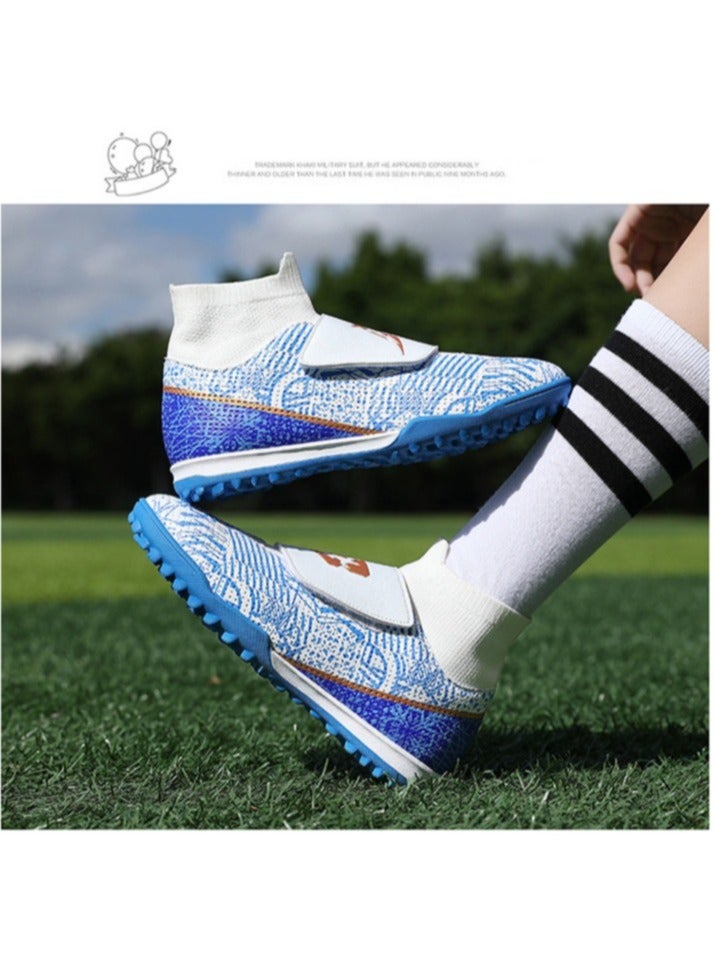 SKT Shiketro Children's Football Shoes, High-Top Boys' Professional Training Spiked Shoes, Lawn Sports Shoes, Velcro Sports Shoes  - Image 3