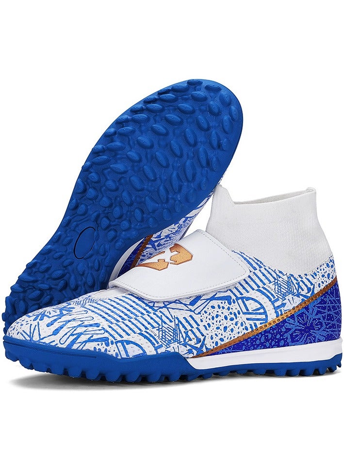 SKT Shiketro Children's Football Shoes, High-Top Boys' Professional Training Spiked Shoes, Lawn Sports Shoes, Velcro Sports Shoes  - Image 1