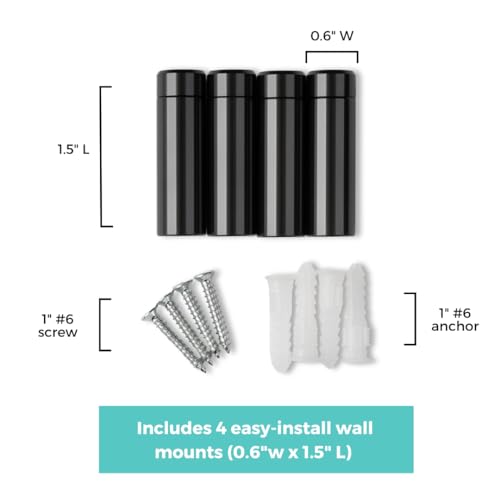 Wexel Art وكسل آرت 1.5" أدوات تثبيت من الفولاذ المقاوم للصدأ للجدران لإطارات الأكريليك العائمة (عبوة من 4)  - Image 2