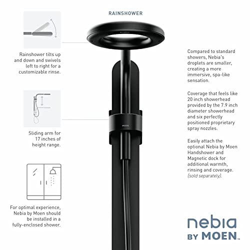 MOEN موين N214R0BL دش سبا مطري، أسود غير لامع - Image 3