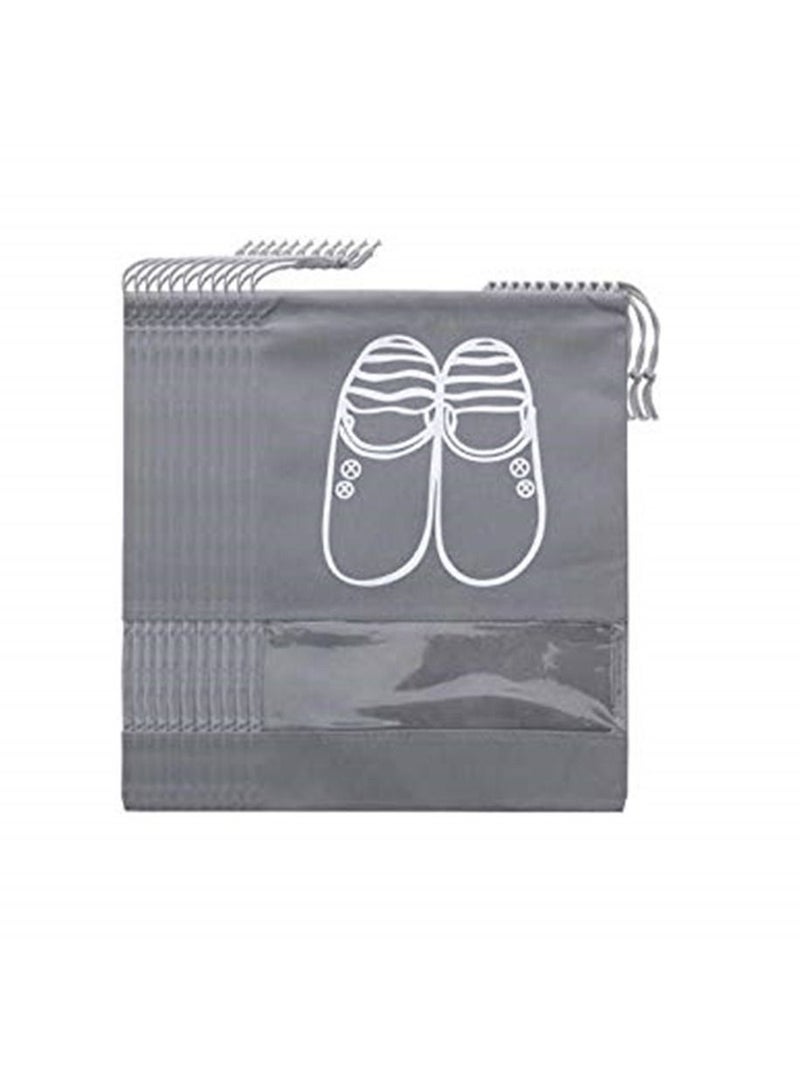 Non Woven Shoes Storage Bag Medium (Grey Set of 10 Pieces) - Image 3