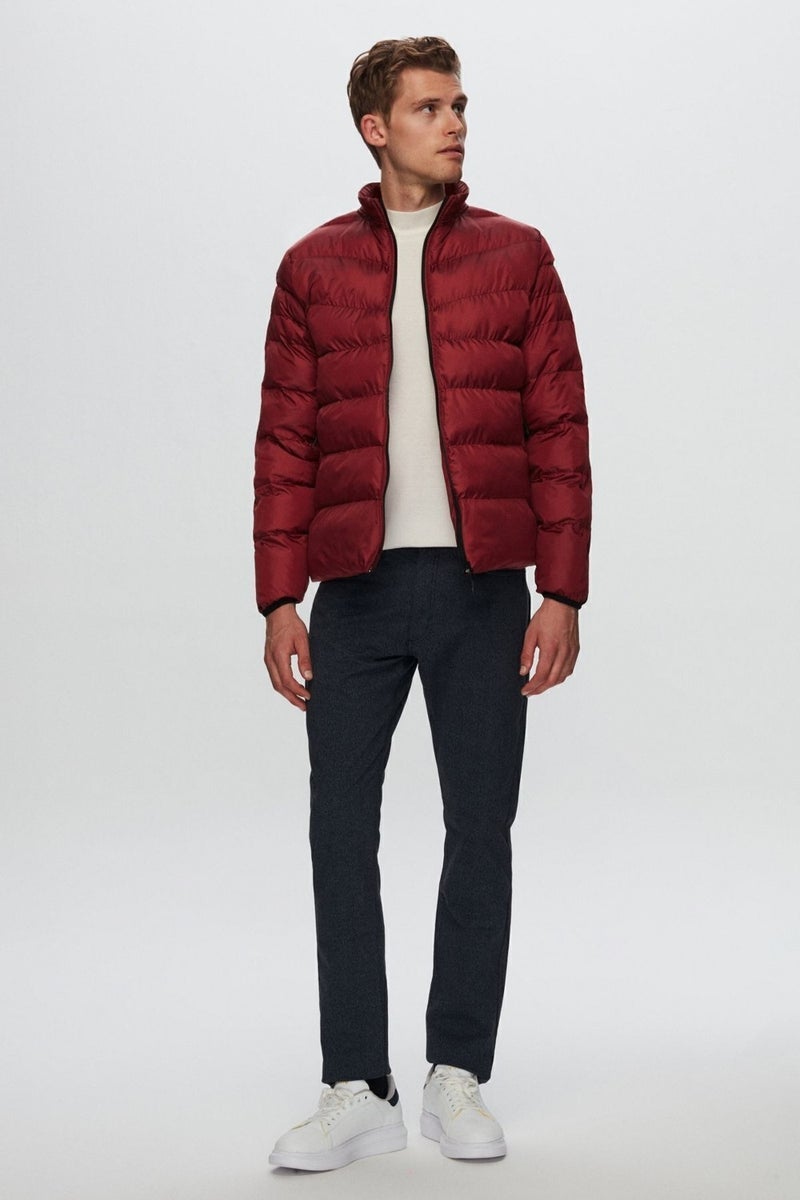 D'S DAMAT Slim Fit Claret Red Windproof Fiber Filled Jacket 1HF07ORT01940  - Image 4
