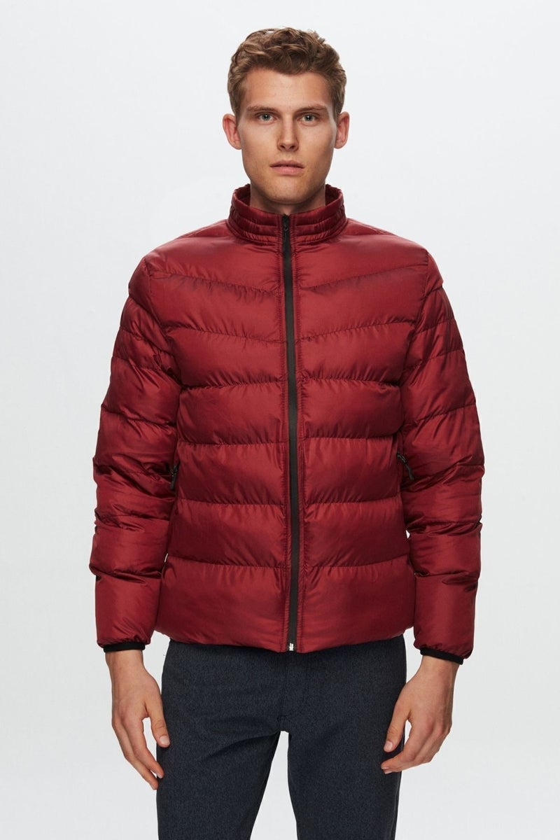 D'S DAMAT Slim Fit Claret Red Windproof Fiber Filled Jacket 1HF07ORT01940  - Image 1