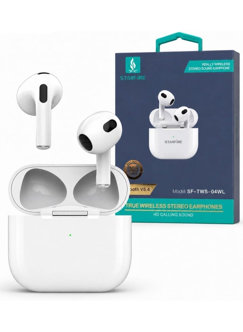STARFIRE True Wireless Earbuds, Bluetooth V5.4, IPX4 Water Resistant, White - Image 1