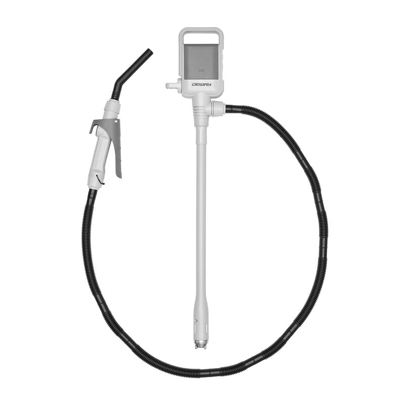 DEWAY Automatic Fuel Transfer Pump with Nozzle for Quick Flow Control  Stop 3X More Powerful D Battery Powered Extra Long Hose Fits All Size Cans Portable Liquid Pump Transfers at 24 GalMinute