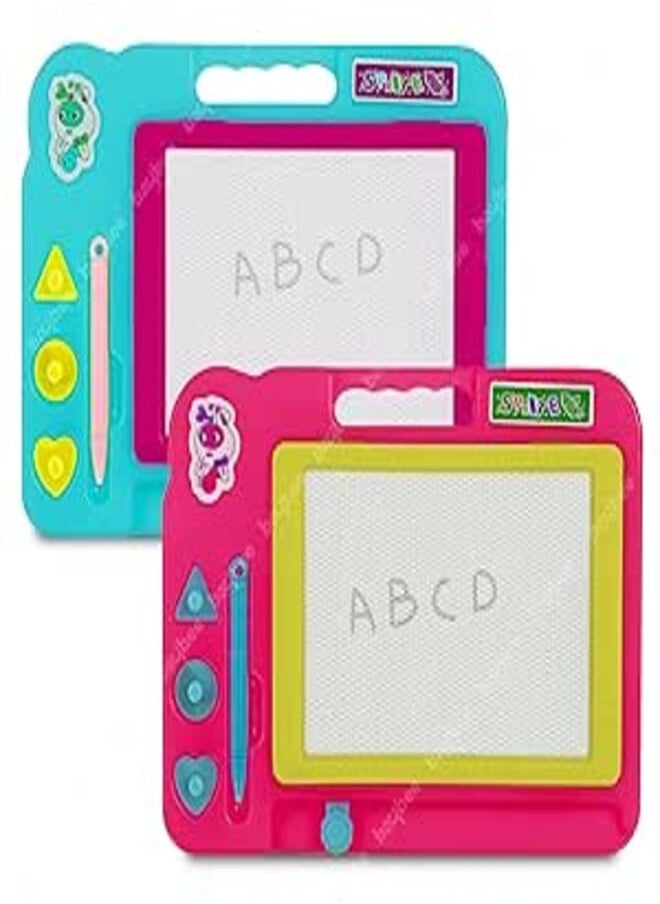 BAYBEE Baybee Magnetic Drawing Board Slate for Kids, Erasable Doodle Boards Magic Slate for Kids Toys with 3 Shapes & Pen | Learning Writing Pad Board | Drawing Board Magic Slate Toys For Kids 3+ Years (Pack 