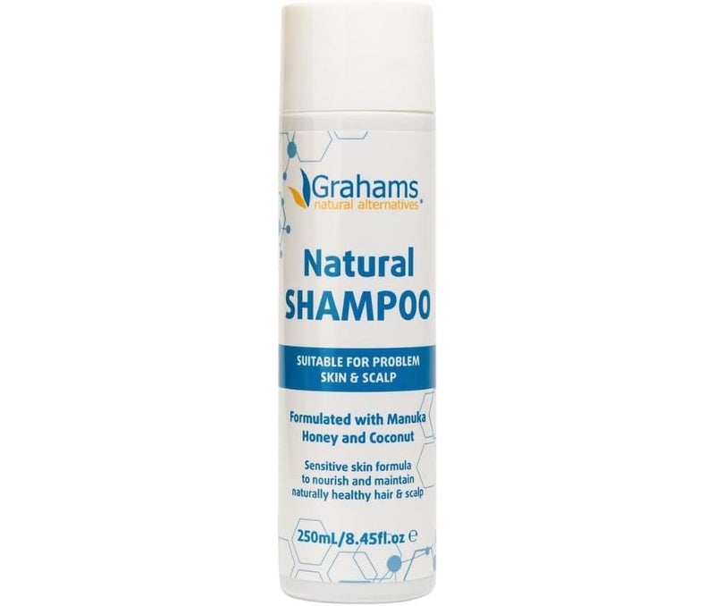 Grahams Natural Hair Shampoo With Coconut & Manuka Honey | With Natural Ingredient Clinically Tested | Made For Sensitive Skin | For Moisturizing & Nonrusting Hair & Scalp | 250 Ml