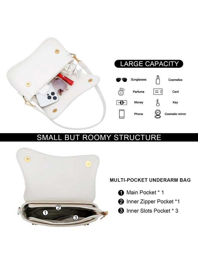 KKXIU Shoulder Bag for Women Small Clutch Purses Cute Hobo Handbag Trendy Underarm Bag-Beige - Image 3