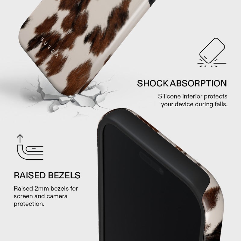 بورجا جراب بورجا آيفون  برو ماكس سماوي فاخر متوافق مع طبقة مزدوجة هجينة صلبة + حماية سيليكون - غطاء جوال مقاوم للخدش والصدمات - Image 4